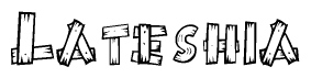 The clipart image shows the name Lateshia stylized to look like it is constructed out of separate wooden planks or boards, with each letter having wood grain and plank-like details.