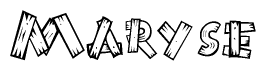 The clipart image shows the name Maryse stylized to look like it is constructed out of separate wooden planks or boards, with each letter having wood grain and plank-like details.