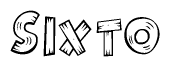 The clipart image shows the name Sixto stylized to look like it is constructed out of separate wooden planks or boards, with each letter having wood grain and plank-like details.
