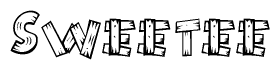 The clipart image shows the name Sweetee stylized to look like it is constructed out of separate wooden planks or boards, with each letter having wood grain and plank-like details.