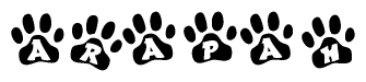 Animal Paw Prints Spelling Arapah