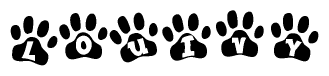 Animal Paw Prints with Louivy Lettering