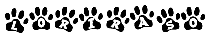Animal Paw Prints with Loriraso Lettering