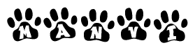 Animal Paw Prints with Manvi Lettering