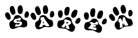Animal Paw Prints with Sarem Lettering