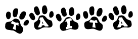 Animal Paw Prints with Taita Lettering
