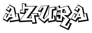The clipart image depicts the word Azura in a style reminiscent of graffiti. The letters are drawn in a bold, block-like script with sharp angles and a three-dimensional appearance.