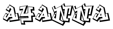 The clipart image features a stylized text in a graffiti font that reads Ayanna.