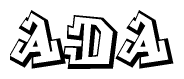 The clipart image depicts the word Ada in a style reminiscent of graffiti. The letters are drawn in a bold, block-like script with sharp angles and a three-dimensional appearance.