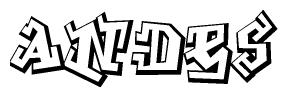 The clipart image features a stylized text in a graffiti font that reads Andes.