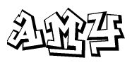 The clipart image features a stylized text in a graffiti font that reads Amy.
