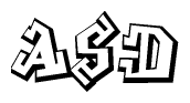 The clipart image features a stylized text in a graffiti font that reads Asd.