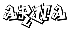 The clipart image features a stylized text in a graffiti font that reads Arna.