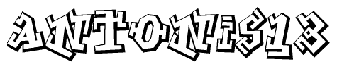 The clipart image features a stylized text in a graffiti font that reads Antonis13.