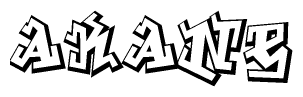 The clipart image features a stylized text in a graffiti font that reads Akane.