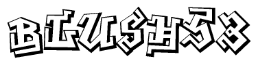 The clipart image features a stylized text in a graffiti font that reads Blush53.