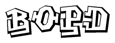 The clipart image features a stylized text in a graffiti font that reads Bopd.