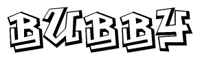 The clipart image features a stylized text in a graffiti font that reads Bubby.