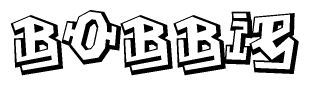 The clipart image depicts the word Bobbie in a style reminiscent of graffiti. The letters are drawn in a bold, block-like script with sharp angles and a three-dimensional appearance.