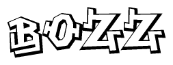The clipart image features a stylized text in a graffiti font that reads Bozz.