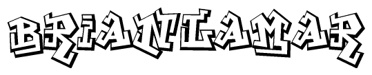 The image is a stylized representation of the letters Brianlamar designed to mimic the look of graffiti text. The letters are bold and have a three-dimensional appearance, with emphasis on angles and shadowing effects.