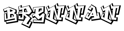 The clipart image depicts the word Brennan in a style reminiscent of graffiti. The letters are drawn in a bold, block-like script with sharp angles and a three-dimensional appearance.