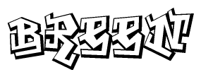 The clipart image features a stylized text in a graffiti font that reads Breen.