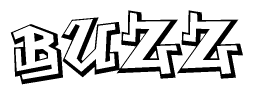 The clipart image features a stylized text in a graffiti font that reads Buzz.
