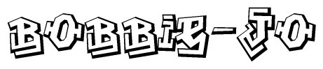 The clipart image depicts the word Bobbie-jo in a style reminiscent of graffiti. The letters are drawn in a bold, block-like script with sharp angles and a three-dimensional appearance.