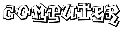 The clipart image features a stylized text in a graffiti font that reads Computer.