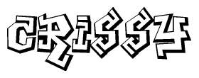 The clipart image features a stylized text in a graffiti font that reads Crissy.