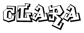 The clipart image features a stylized text in a graffiti font that reads Clara.