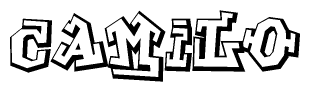 The clipart image features a stylized text in a graffiti font that reads Camilo.