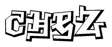   The clipart image features a stylized text in a graffiti font that reads Chez. 