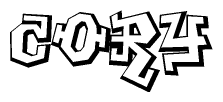The clipart image features a stylized text in a graffiti font that reads Cory.