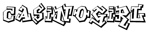 The clipart image features a stylized text in a graffiti font that reads Casinogirl.