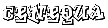 The clipart image features a stylized text in a graffiti font that reads Cenequa.