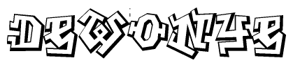The clipart image features a stylized text in a graffiti font that reads Dewonye.