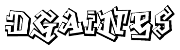 The clipart image depicts the word Dgaines in a style reminiscent of graffiti. The letters are drawn in a bold, block-like script with sharp angles and a three-dimensional appearance.