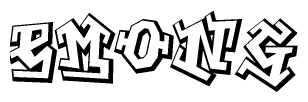 The clipart image features a stylized text in a graffiti font that reads Emong.