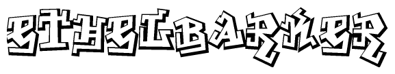 The clipart image features a stylized text in a graffiti font that reads Ethelbarker.