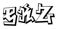 The clipart image features a stylized text in a graffiti font that reads Ekz.