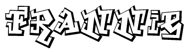 The clipart image features a stylized text in a graffiti font that reads Frannie.