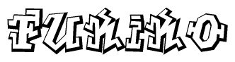 The clipart image features a stylized text in a graffiti font that reads Fukiko.