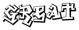 The clipart image features a stylized text in a graffiti font that reads Great.