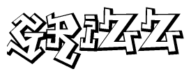 The clipart image features a stylized text in a graffiti font that reads Grizz.