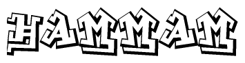 The clipart image features a stylized text in a graffiti font that reads Hammam.