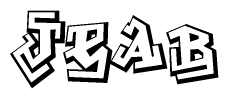 The clipart image features a stylized text in a graffiti font that reads Jeab.