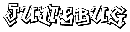 The clipart image features a stylized text in a graffiti font that reads Junebug.