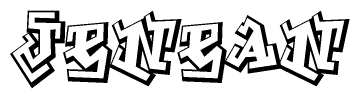 The clipart image features a stylized text in a graffiti font that reads Jenean.